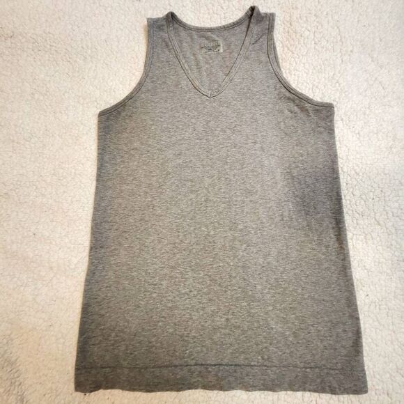 Athleta Pure Organic Cotton Gray V-Neck Tank Top Size M - Picture 1 of 5